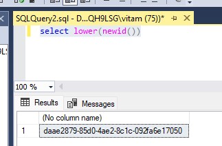 SQL Server select lower(newid()) query