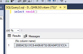 SQL Server select newid() query