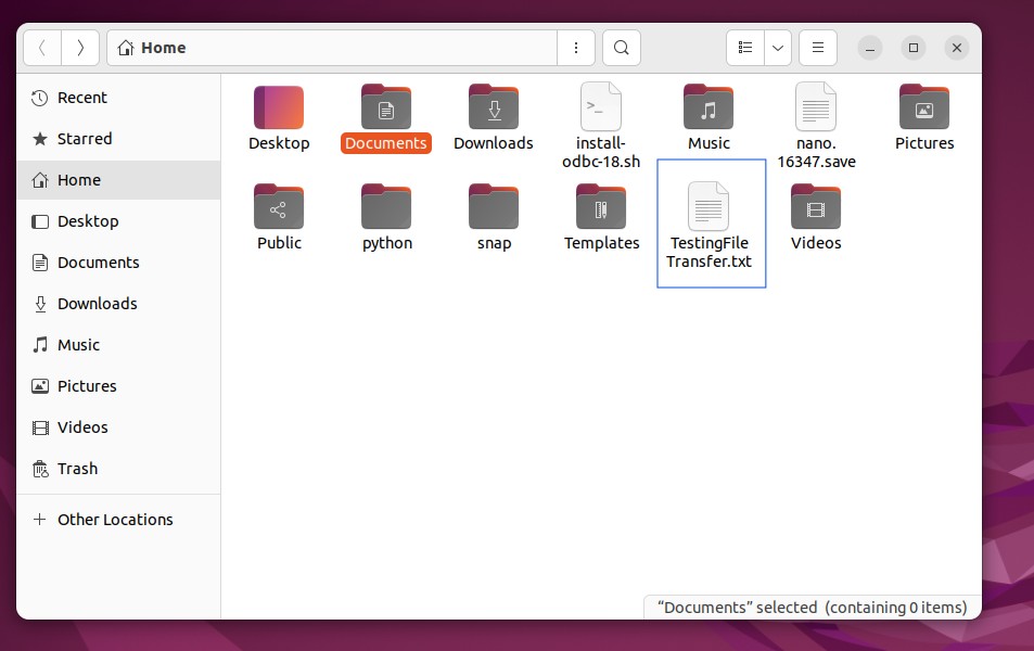 File Showing in VM Files Window