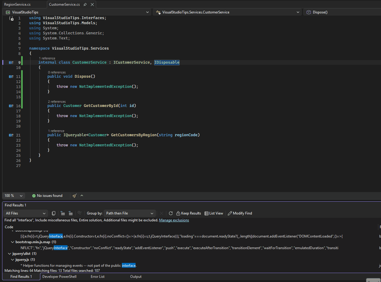 Go To Implementation Returns List When Multiple Classes Implement Interface