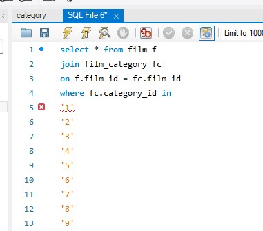 IN added to query with an error
